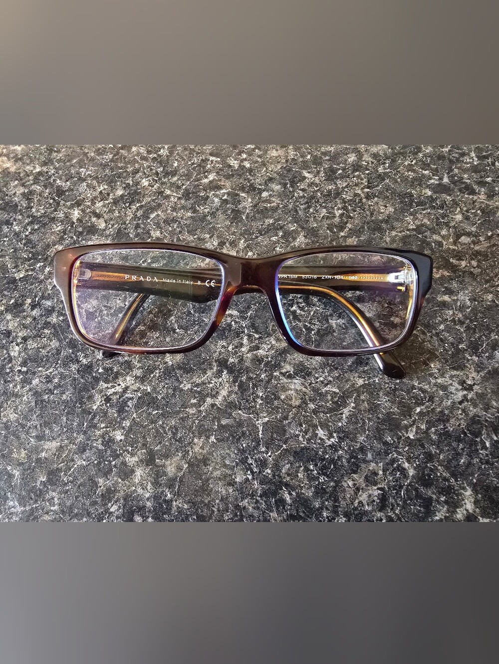 Prada Womens Rectangular Prescriptiom Glasses - Tortoise Brown